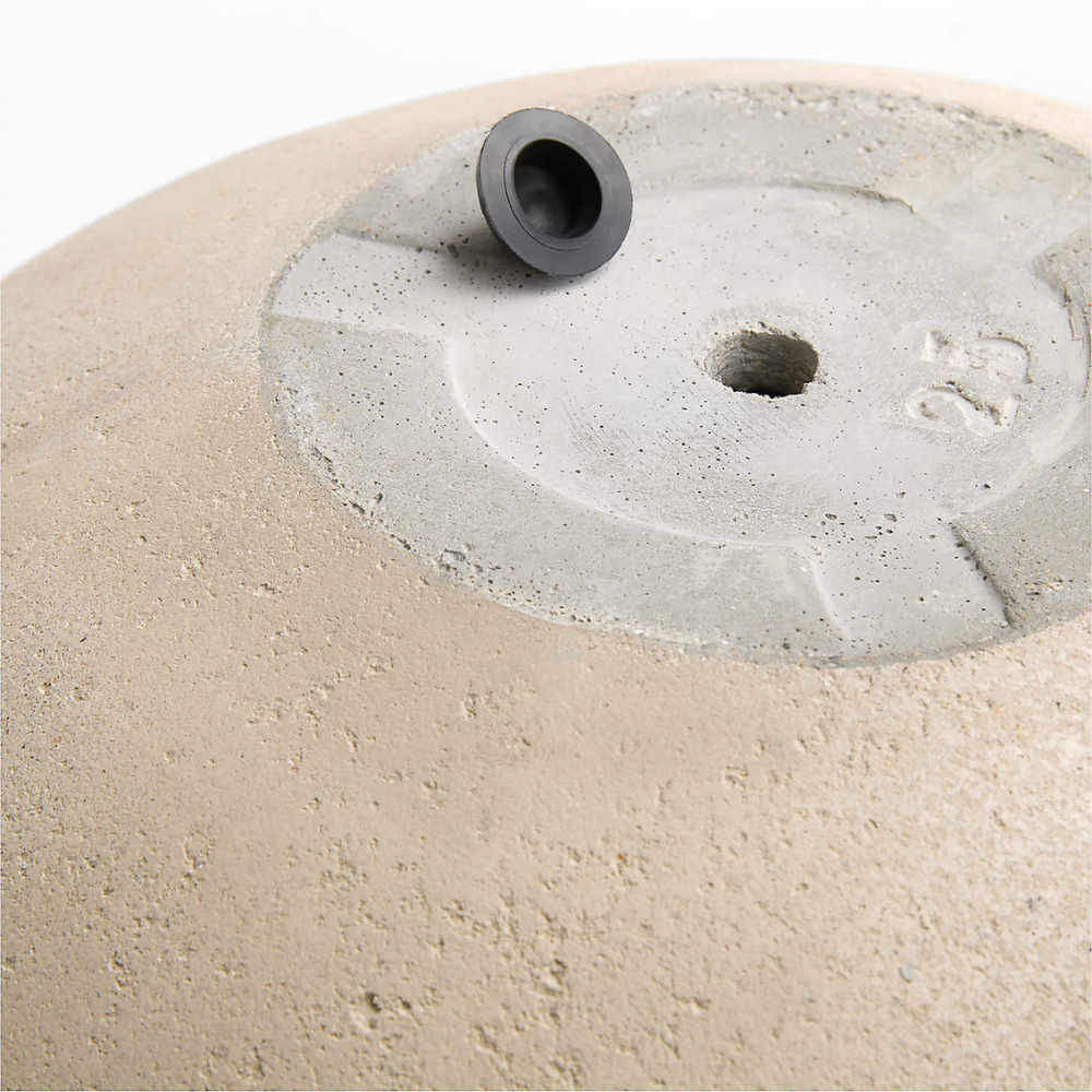 Sand Beige Round Fiberglass Planter – Modern Sphere Plant Pot Made in UAE