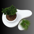 Curve White Fiberglass Twin Planter – Sculptural Modern Outdoor Planter Made in UAE