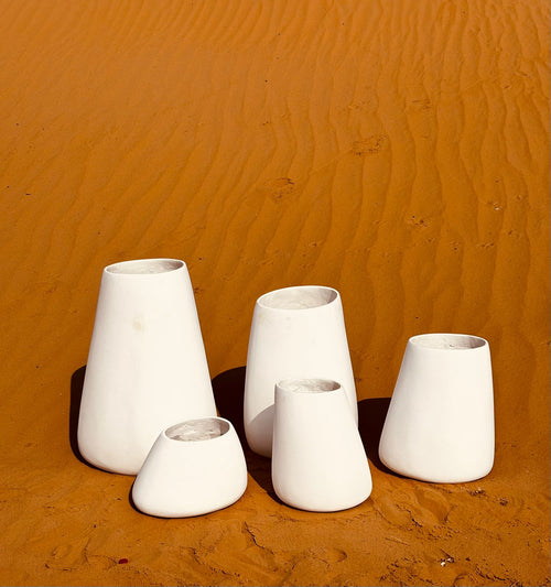 Curvy Planters, 5 Pots, Combo (Without Plants), White